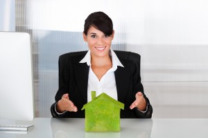 Businesswoman With Eco House